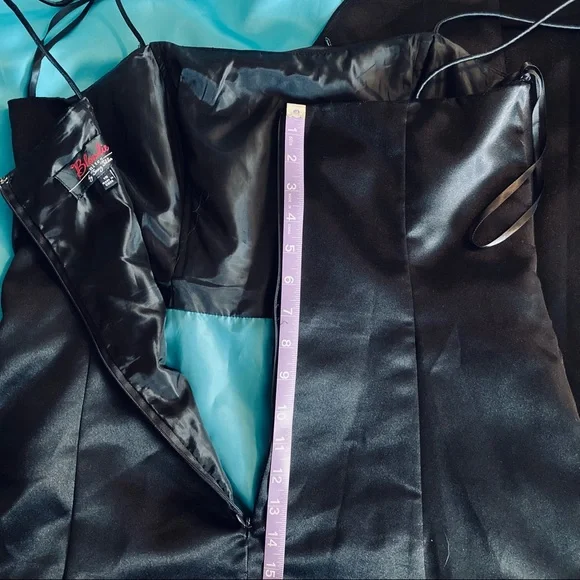 Beaded Embroidered Corset Formal Blue Black Tulle - Picture 7 of 16